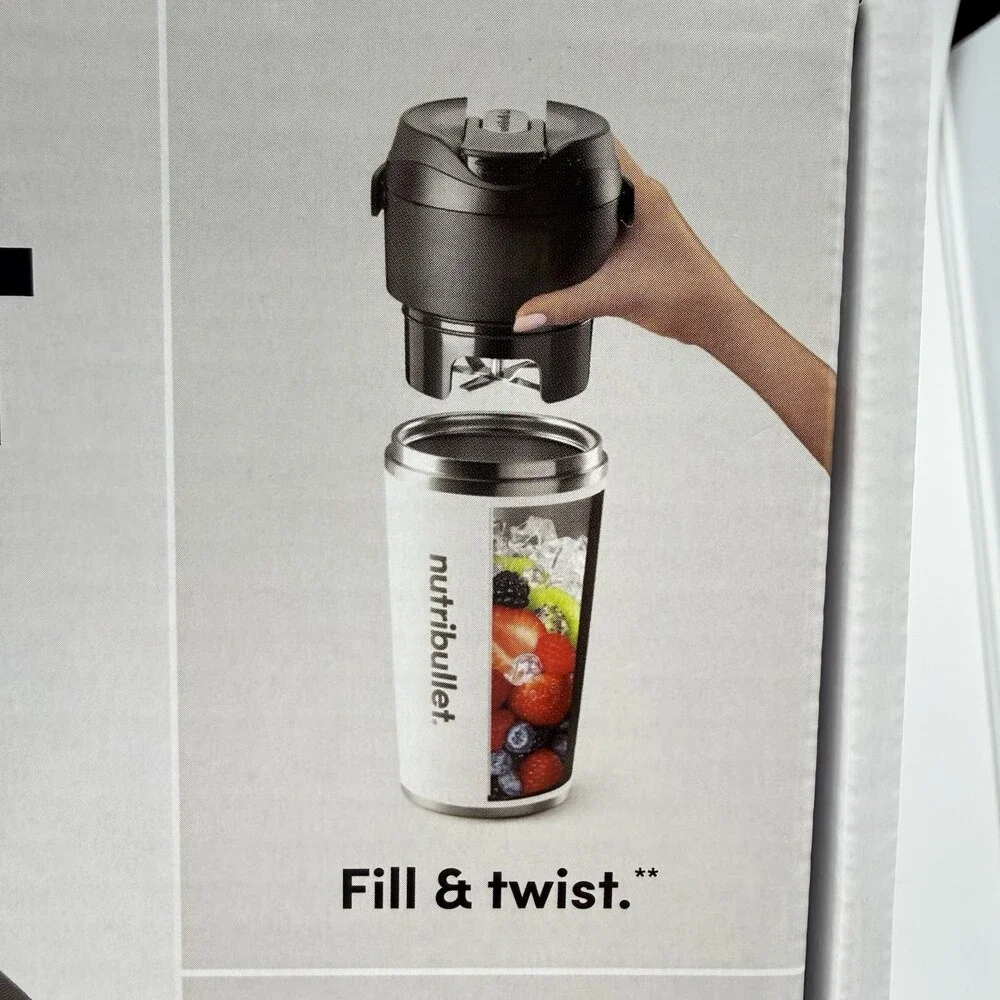 Nutribullet Flip Insulated Portable Blender 20oz Cold For 24 Hr NEW IN BOX White